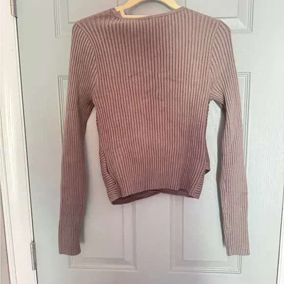 Abercrombie & Fitch Brown Ribbed Wrap Sweater - Picture 4 of 4